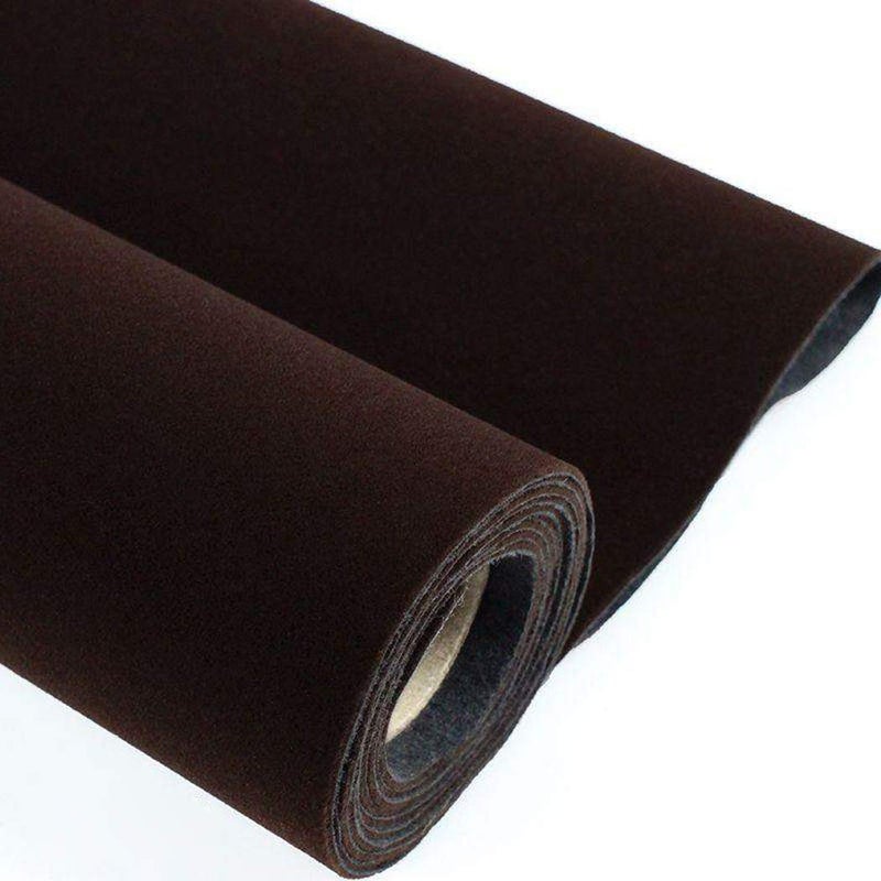 Waddllcor Self Adhesive Brown Velvet Flock Liner for Jewelry Drawer 17.7" x 117" Craft Fabric Peel and Stick, Soft Velvet Liner for Drawer DIY - Image 1
